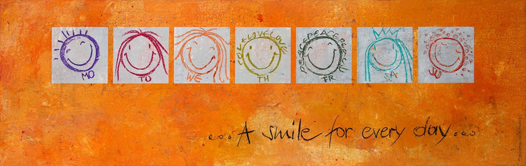 Wandbild \'A smile for every day - orange\' von Brigitte Anna Franck