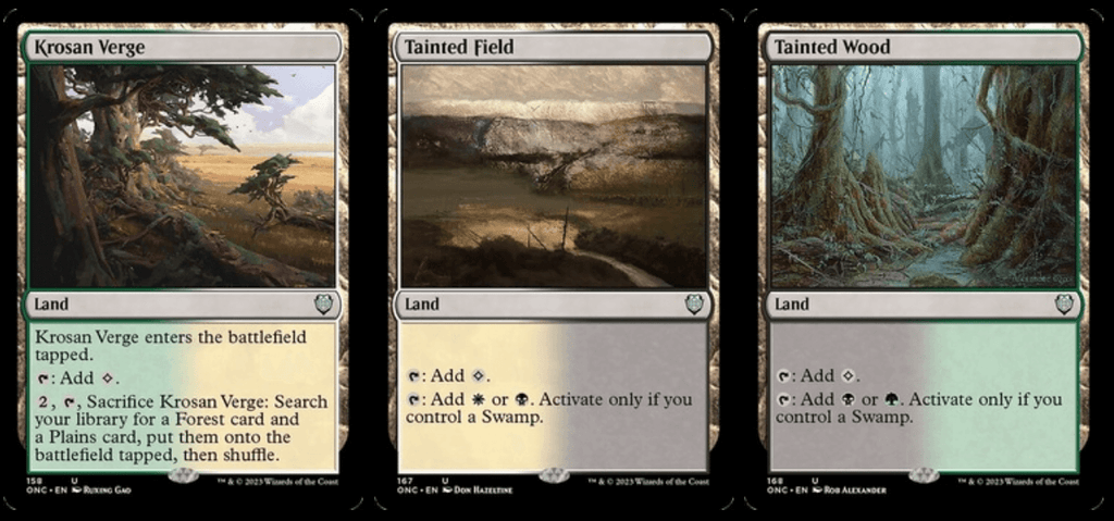 dual lands krosan verge Tainted field tainted wood