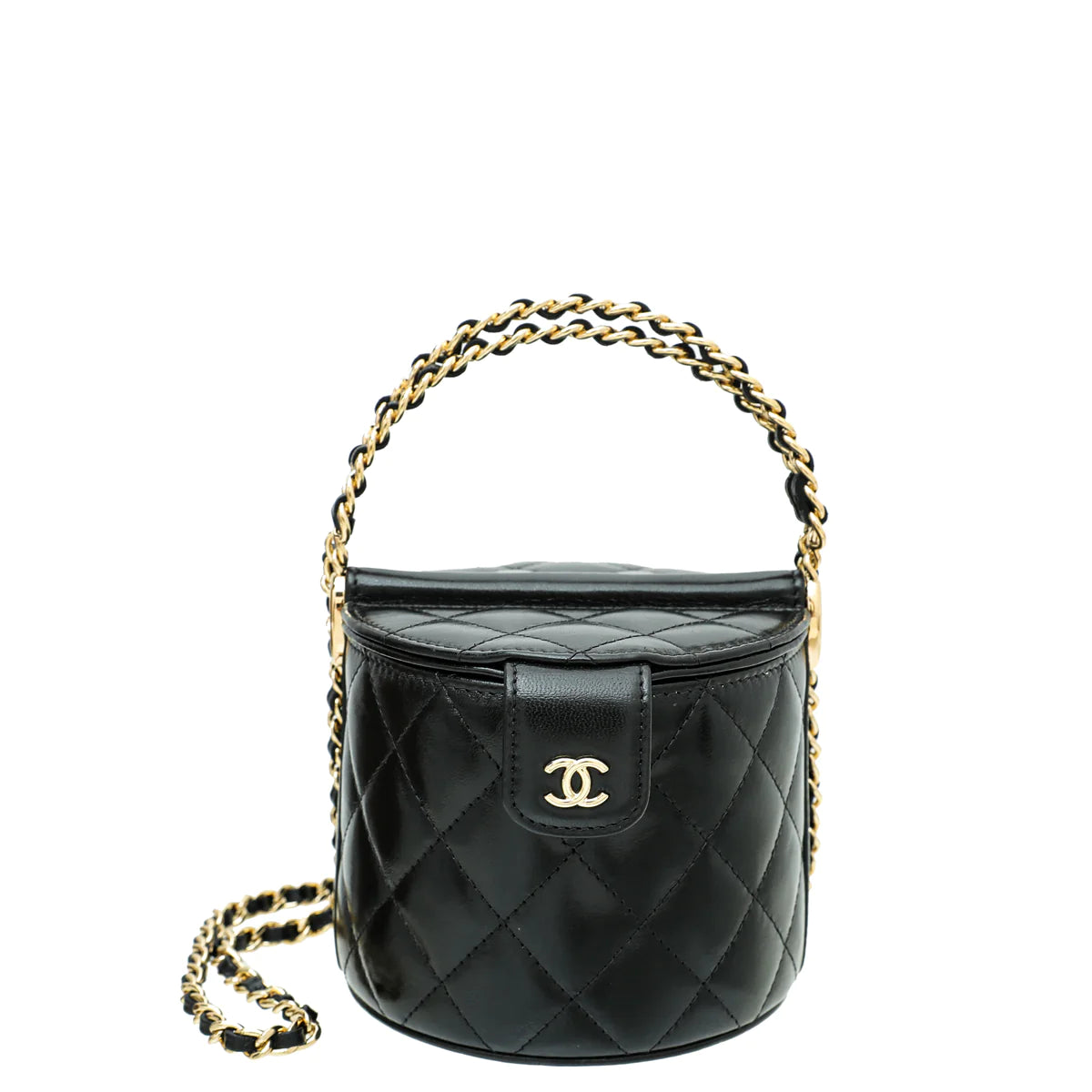 HOT* Chanel Purple CC Vanity Case Bag in Caviar Leather with