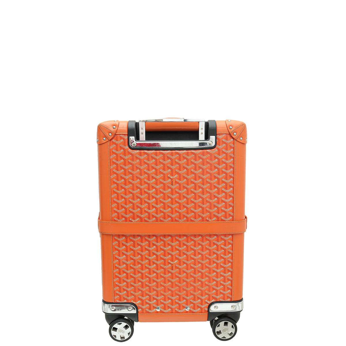 Pre-owned Goyard Ine Canvas And Leather Bourget Pm Trolley Case In Black