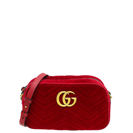 Gg marmont leather crossbody bag Gucci Red in Leather - 38846339
