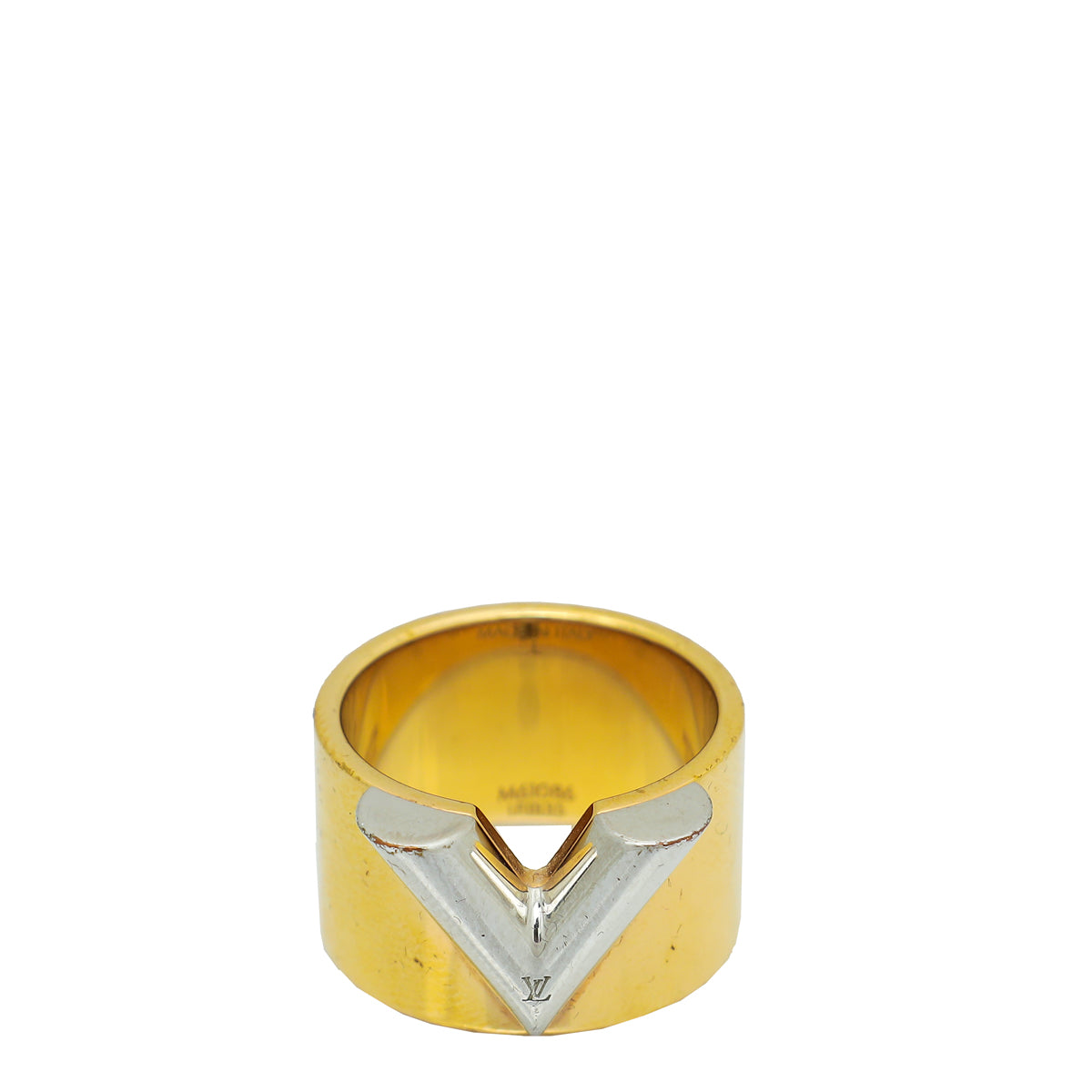 Louis Vuitton Flower Full Ring Gold Metal. Size S