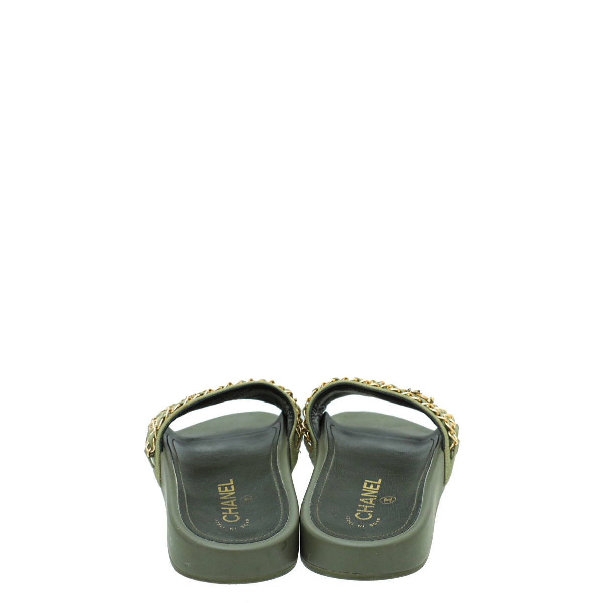 Leather sandal Chanel Green size 395 EU in Leather  32115924