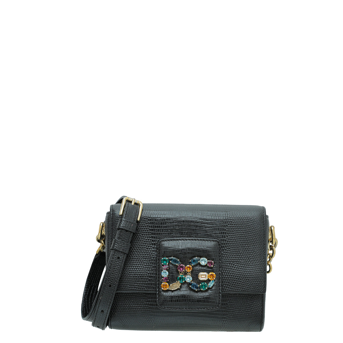 Dolce & Gabbana Black Iguana Print DG Millennials Small Crossbody Bag – The  Closet