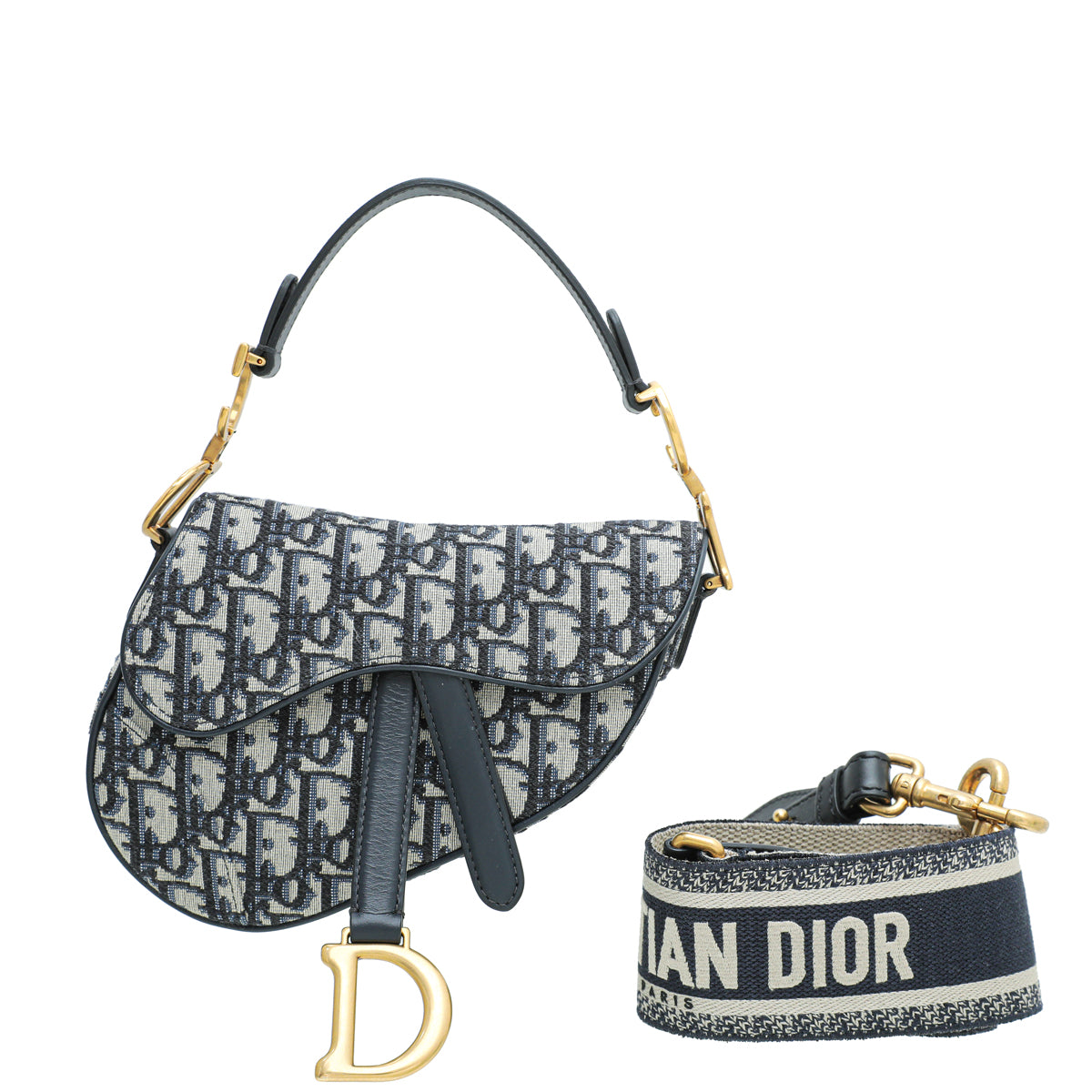 Christian Dior 2020 Embroidery Oblique Saddle Bag w Shoulder Strap   Oliver Jewellery