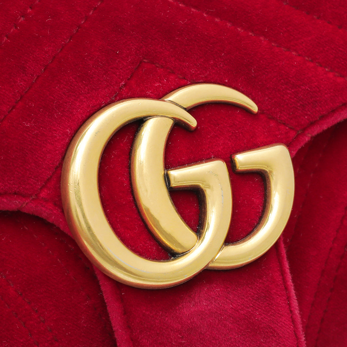 Gucci Red GG Velvet Marmont Small Bag – The Closet