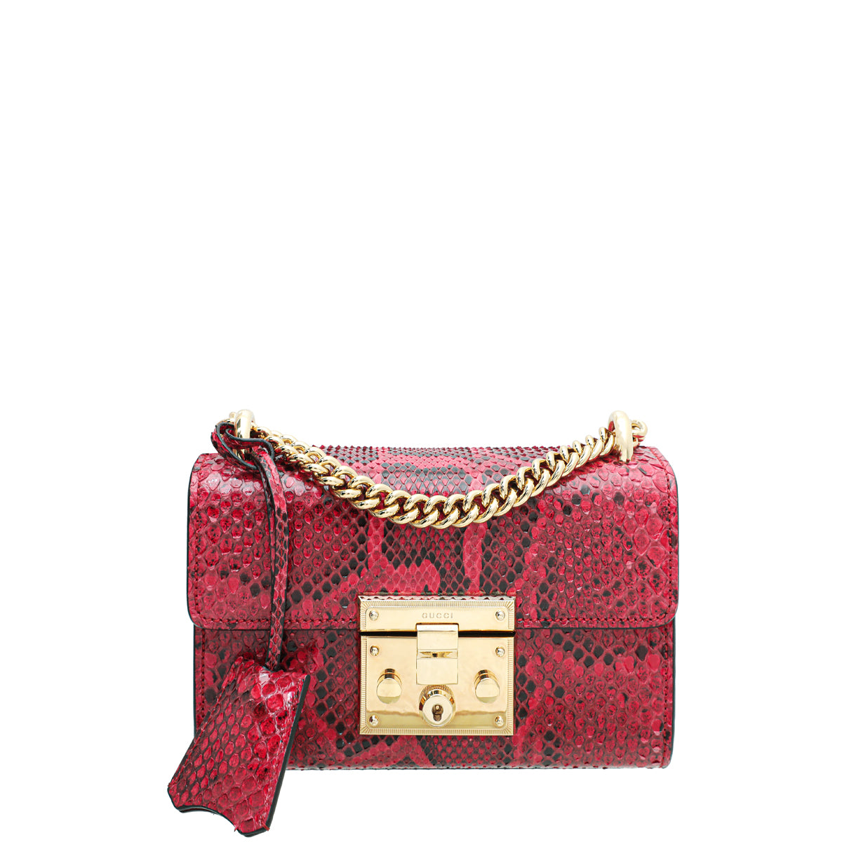 Gucci Red Python Padlock Small Shoulder Bag – The Closet