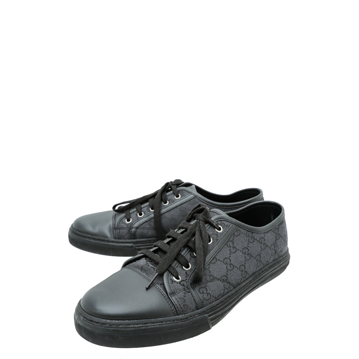 Gucci Black GG Low Top Sneakers 10 – The Closet