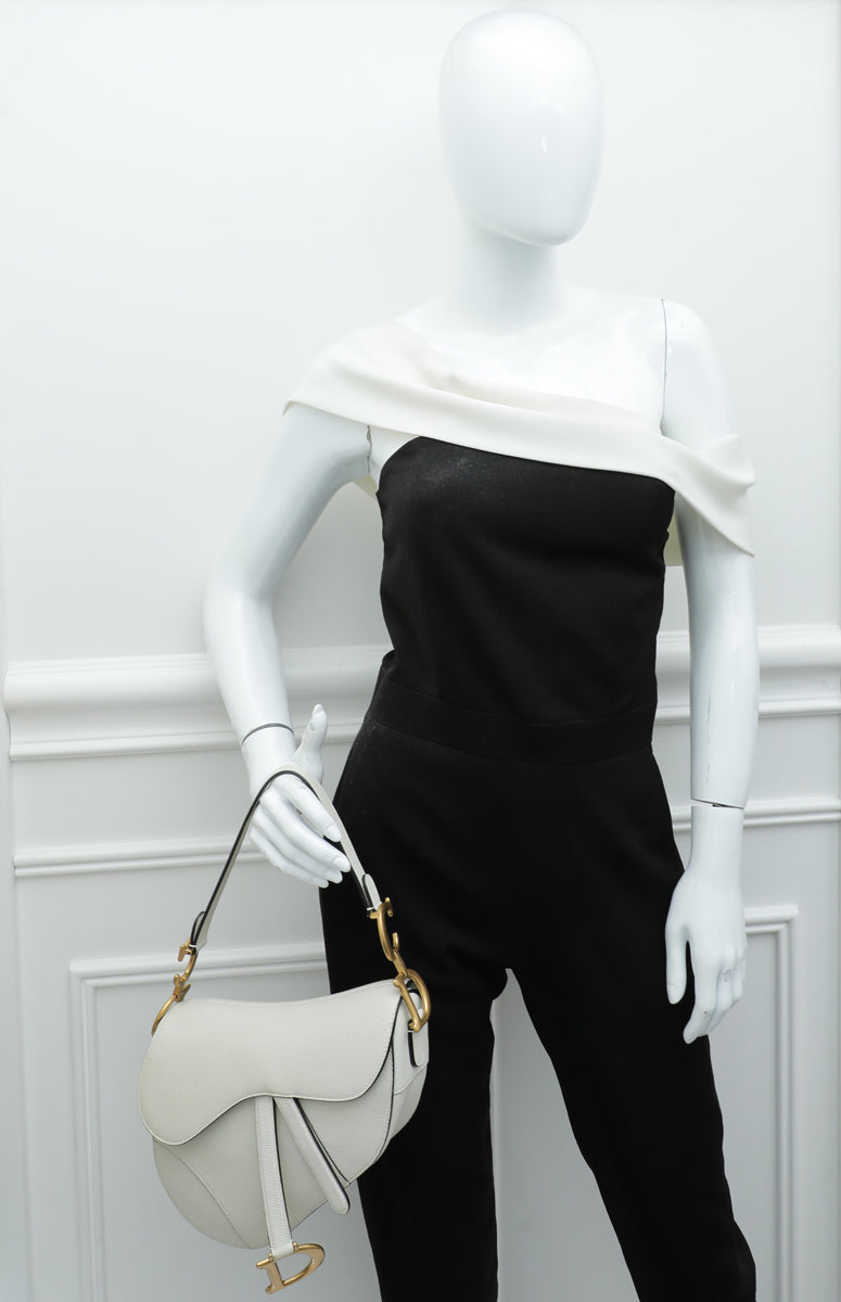 White Dior Medium Studded Lady Dior Handbag  RvceShops Revival