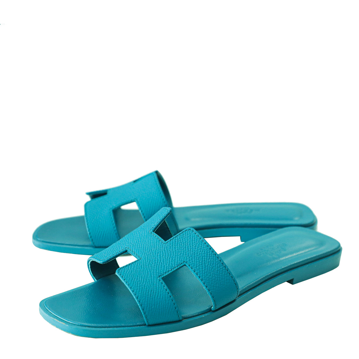 Hermes Blue Izmir Oran Epsom Sandals – The Closet