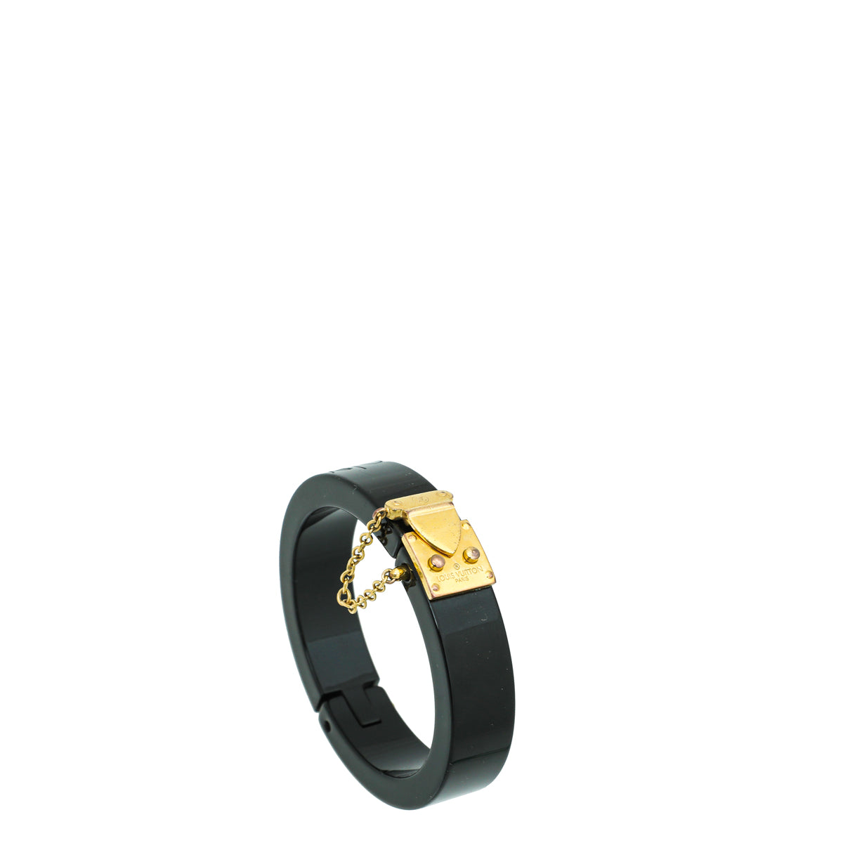 bracelet louis vuitton lock it 19 cm m6305e cuir noir