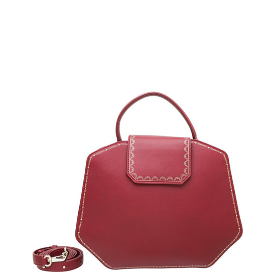 CRL1002174 - Top Handle Bag, Mini, Guirlande de Cartier - Red calfskin,  golden finish - Cartier