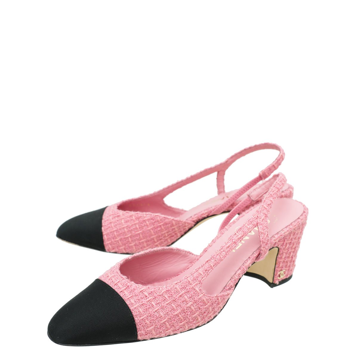 Chanel Slingback Pumps Pink Tweed with Black Toe Size 39 New in Box  WA001  Julia Rose Boston  Shop