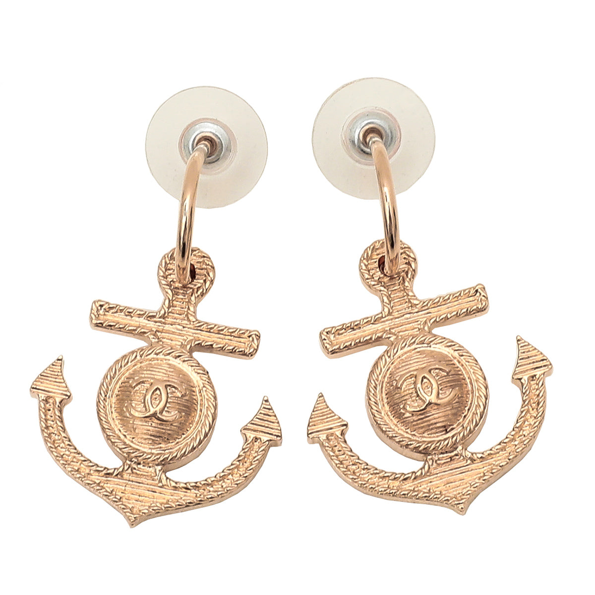 Chanel Gold Finish CC Anchor Earrings – The Closet