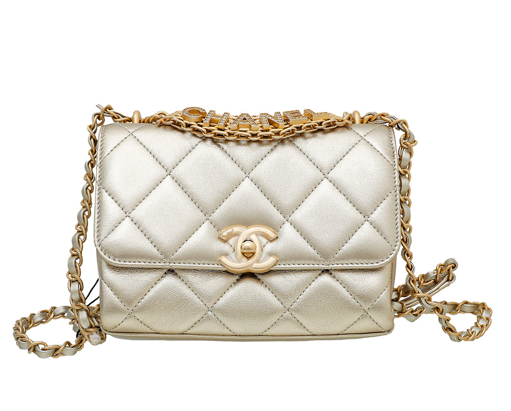 CHANEL Metallic Lambskin Quilted Medium Double Flap Silver  FASHIONPHILE   Double flap Classic flap bag Chanel
