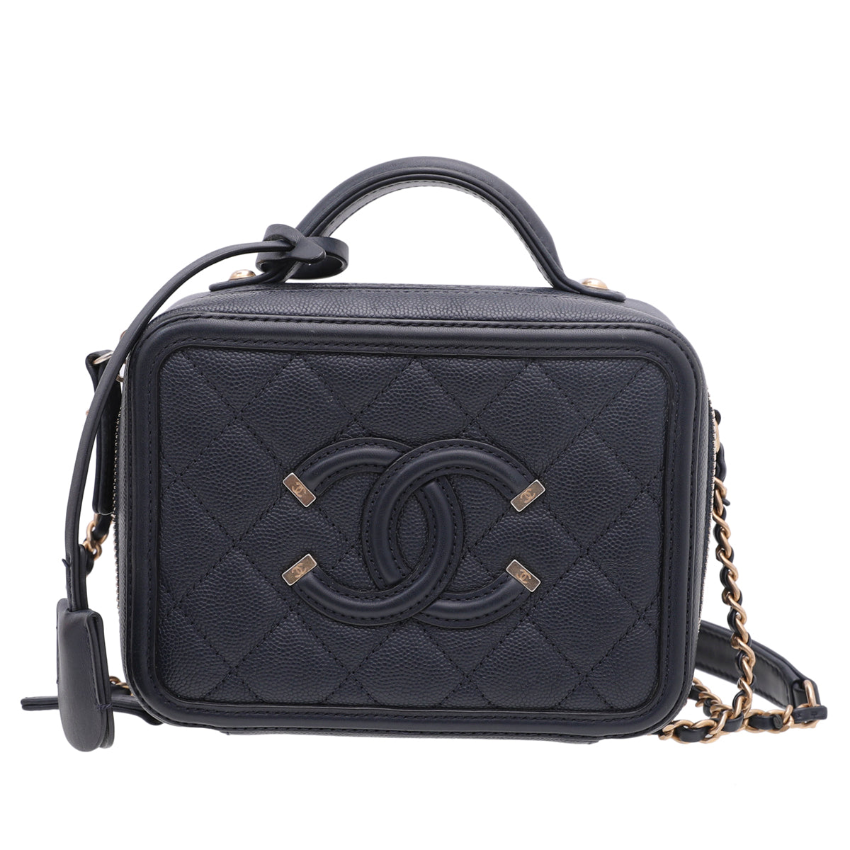 Sisriauthentic  2nd Chanel Vanity case Navy blue black sz medium 22  BET  585 jt  Facebook