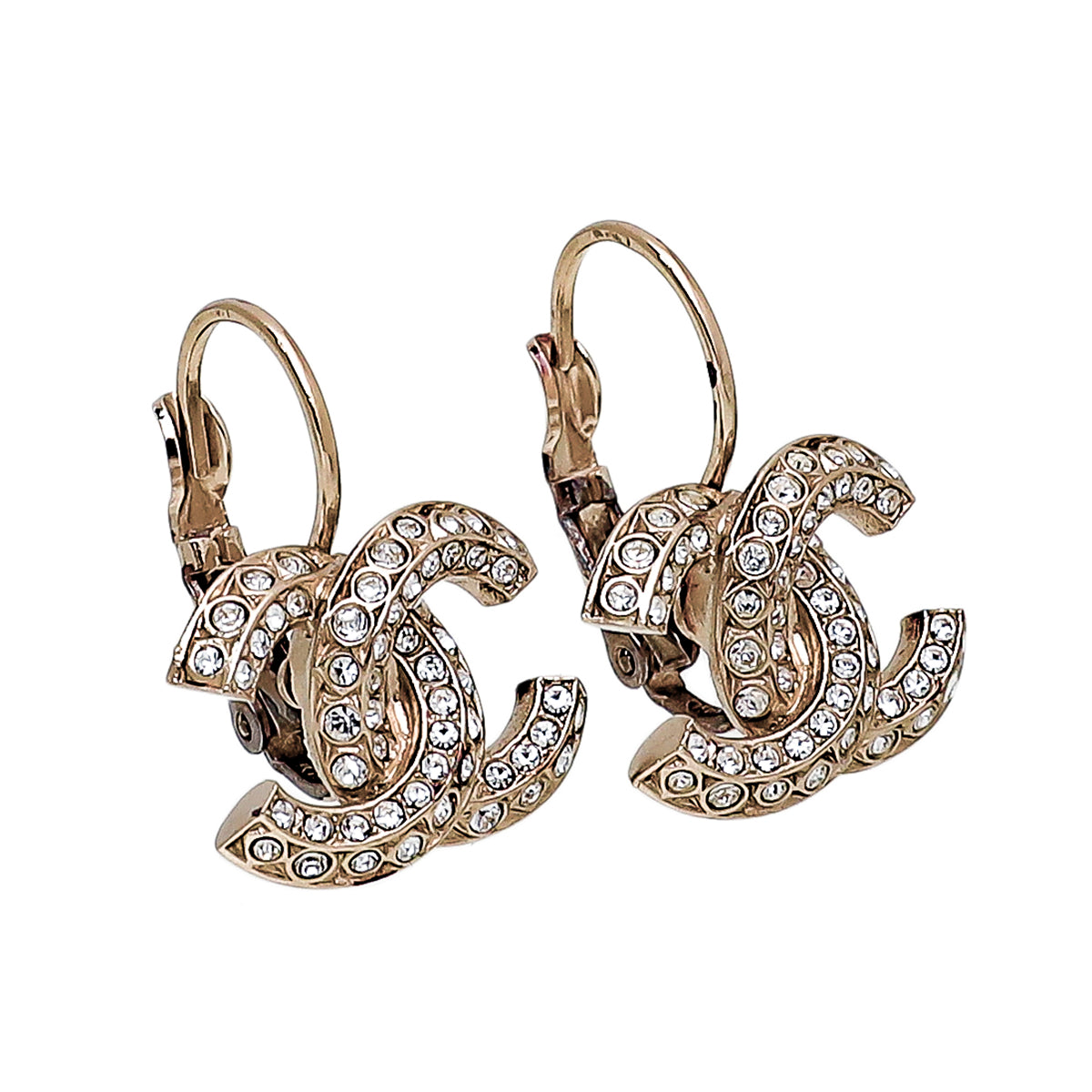 Chanel light gold-tone hardware CC pearl drop earrings - BOPF