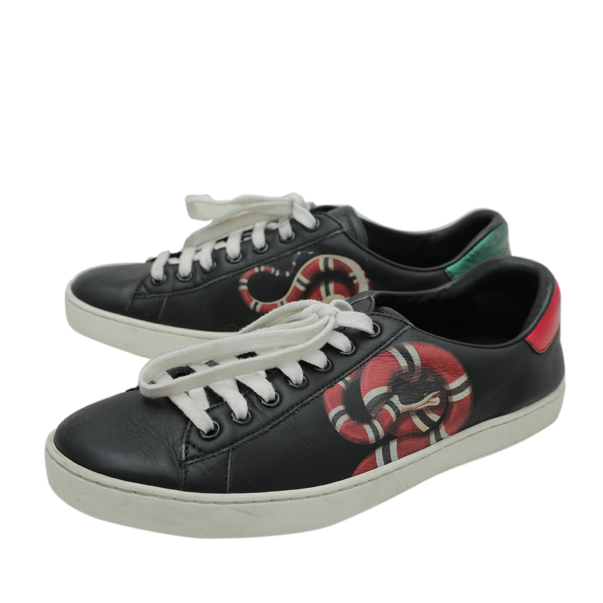 Gucci Black Multicolor Kingsnake Men's Ace Sneakers 5 – The Closet