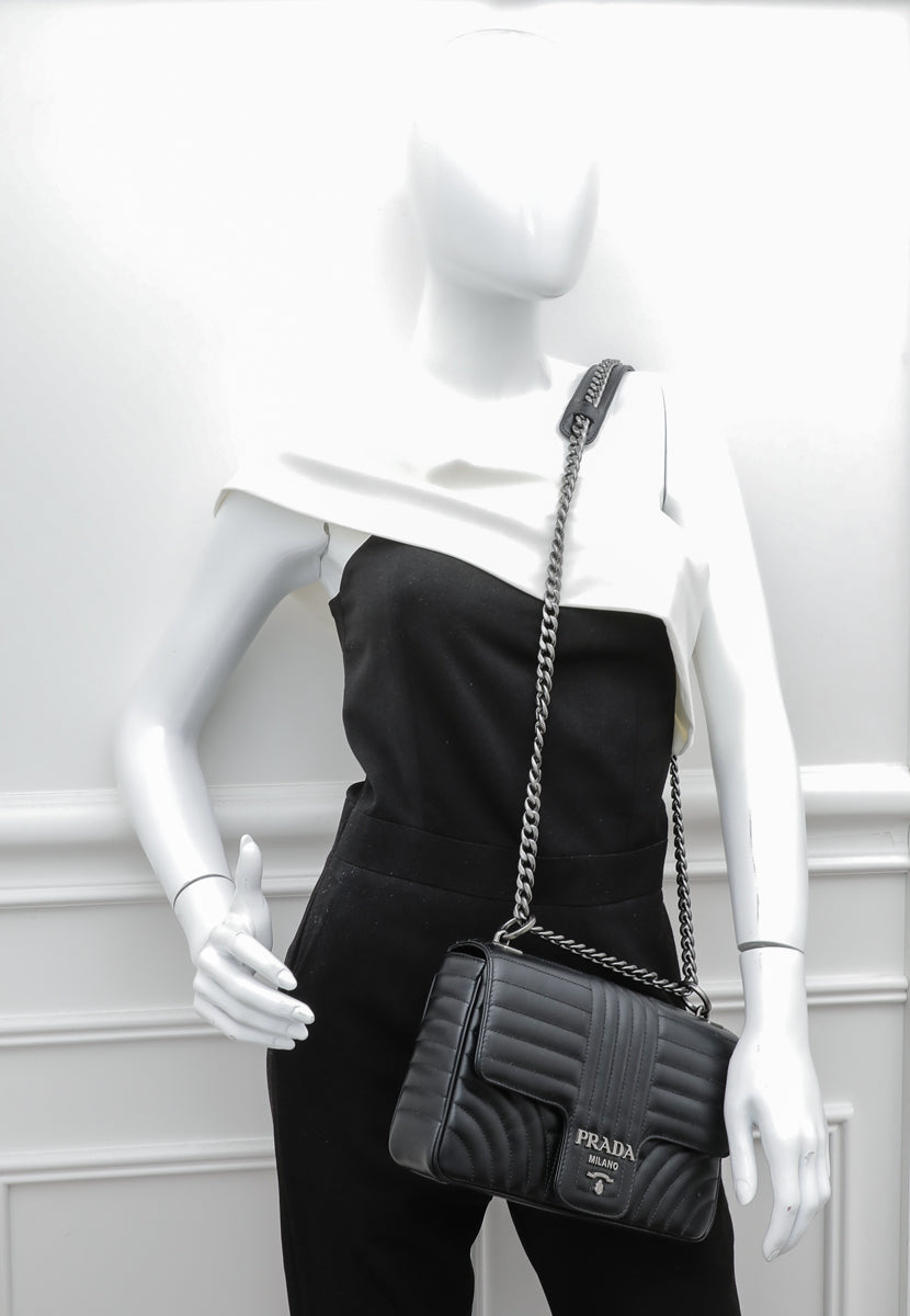 Prada Black Diagramme Flap Bag – The Closet