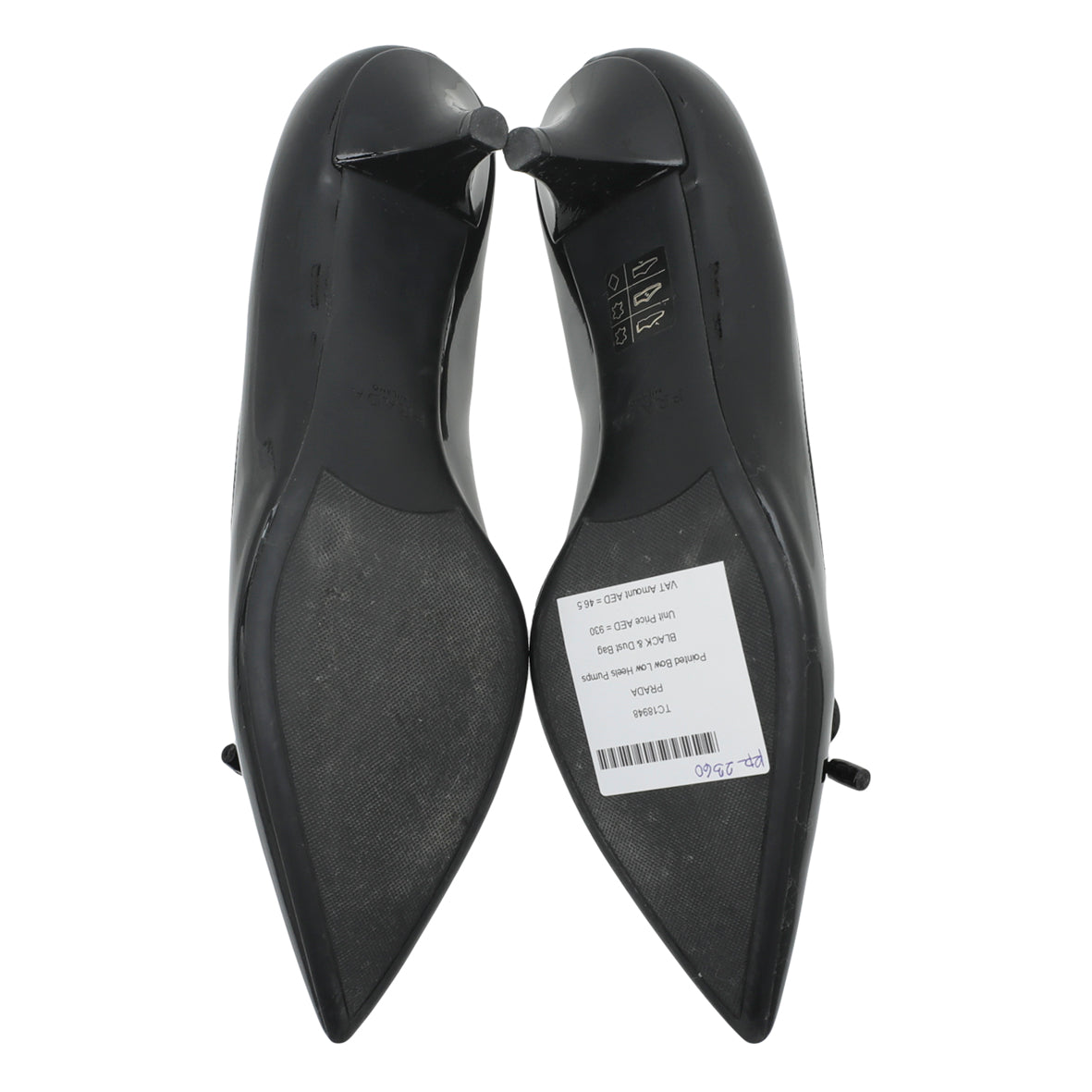 Prada Black Pointed Bow Low Heels Pumps  – The Closet