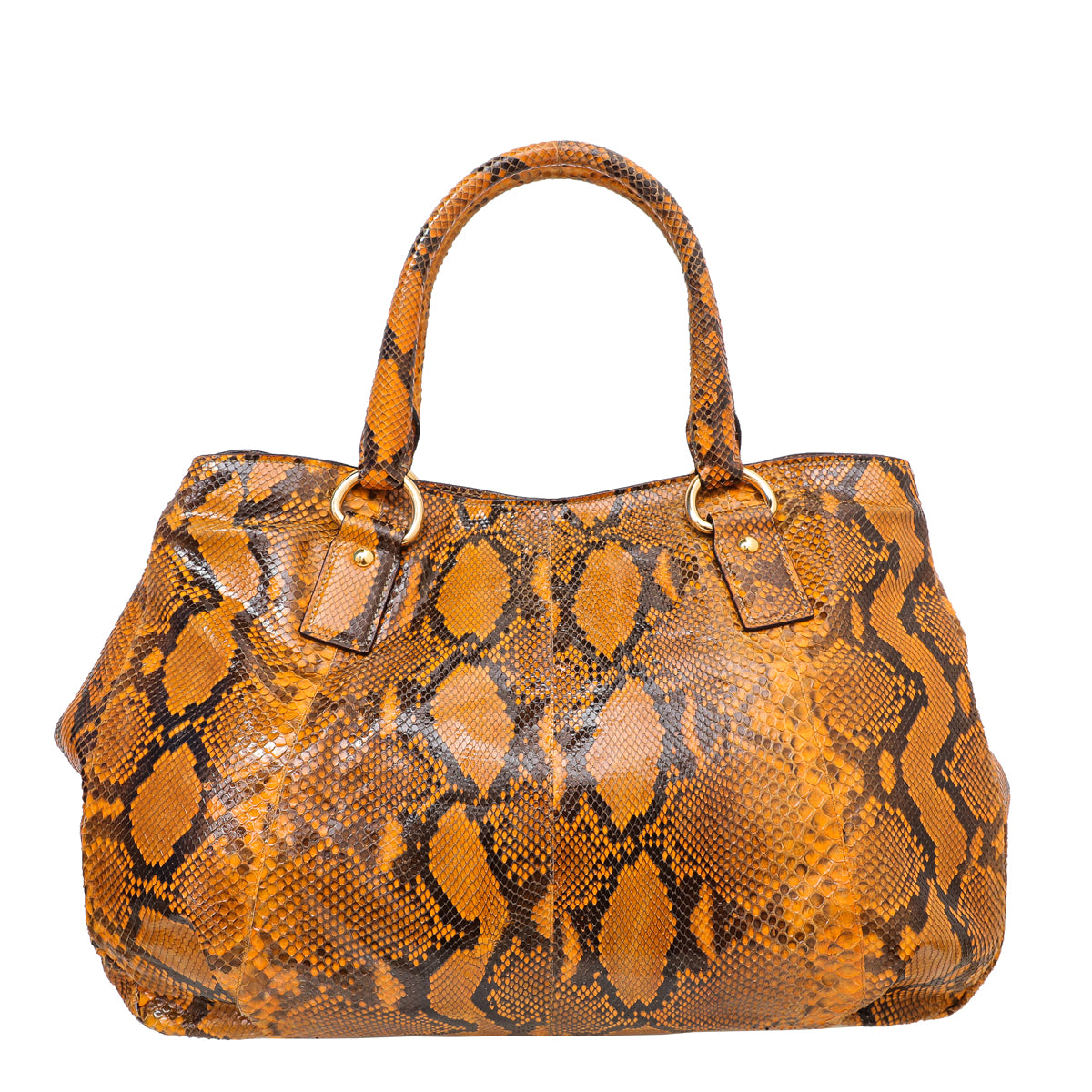 Prada Mustard Yellow Python Shopping Tote Bag – The Closet