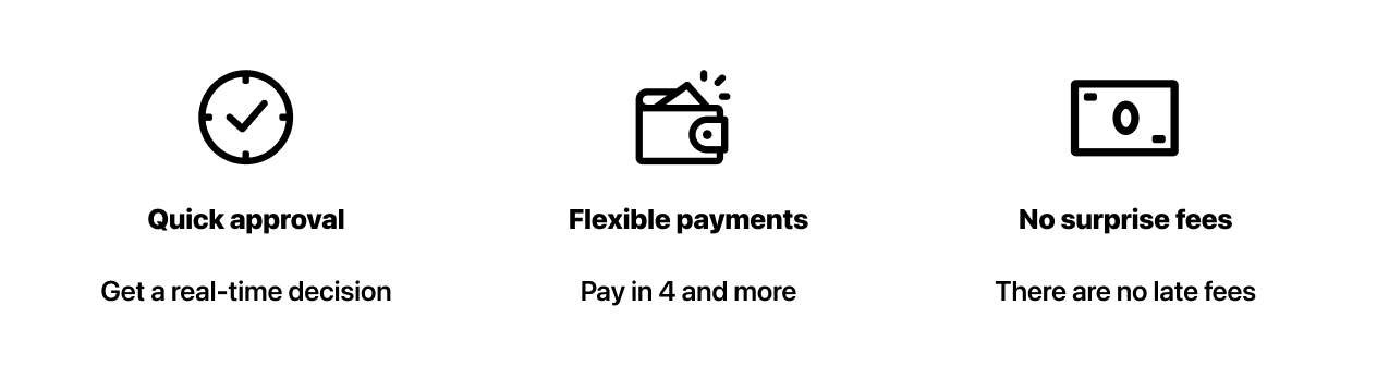 quick approval, flexible payments and no late fees