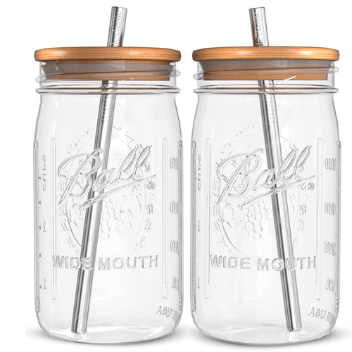 32 Oz Wide Mouth Mason Jar Cup, Mason Jar Tumbler, Mason Jar