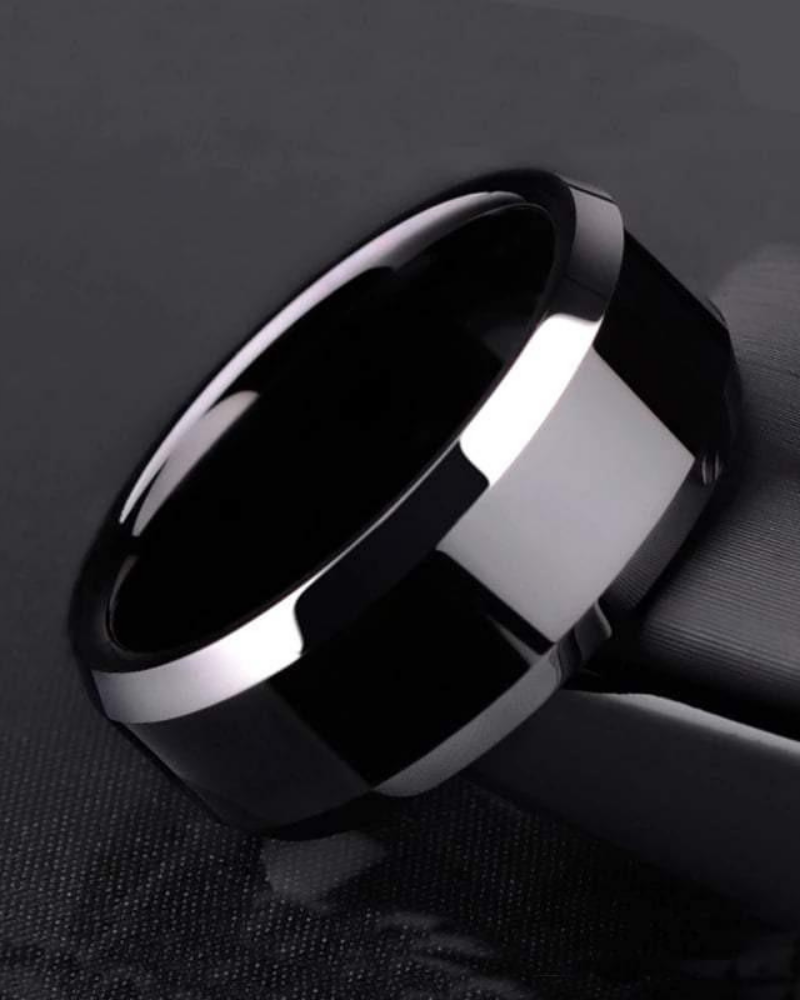 Techwear 8mm Black Titanium Ring