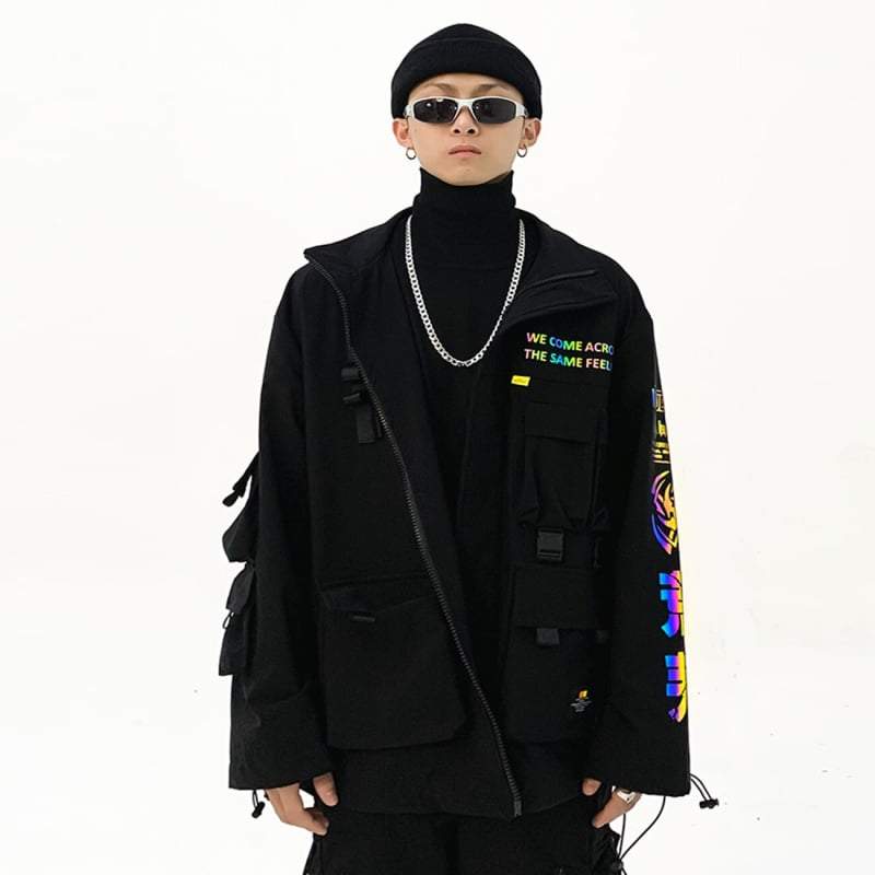 Techwear Black Reflective Jacket