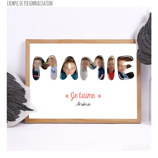 10% de réduction : Affiche Définition Mamie personnalisée - Jusqu'à la  lune