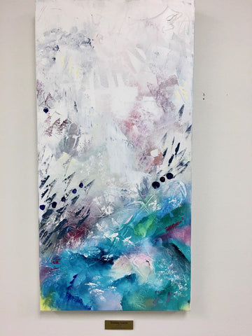 Touching Heaven painting by Melanie Kilsby exhibited at Restorative Health building