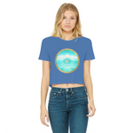 Load image into Gallery viewer, Glastonbury Higher Heart Portal Classic Women&#39;s Cropped Raw Edge T-Shirt
