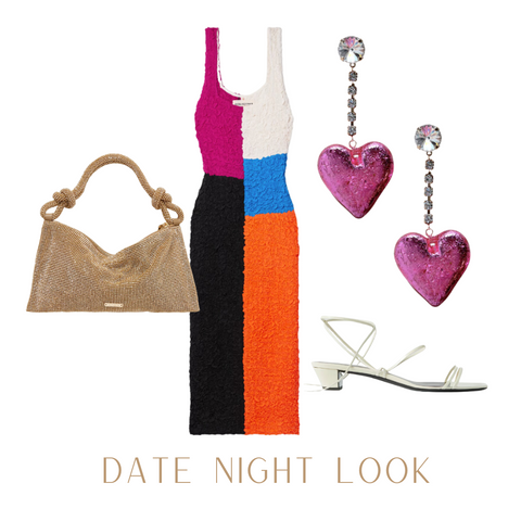 style your heart metallic earrings for date night outfit