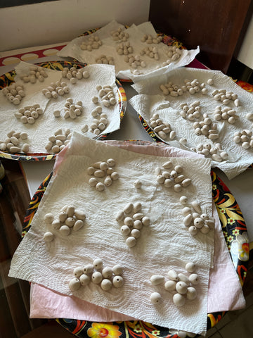 handmade ceramic beads bisque