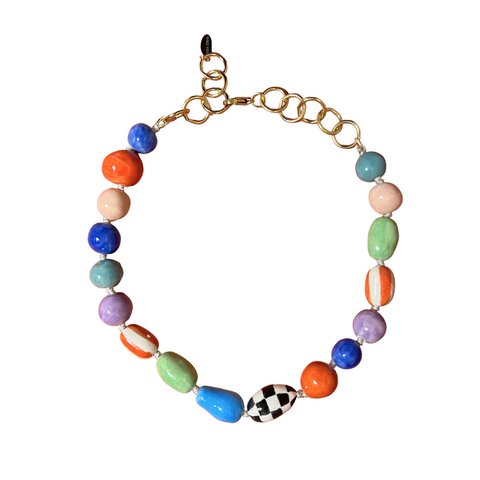 tara chial big bead colorful necklace