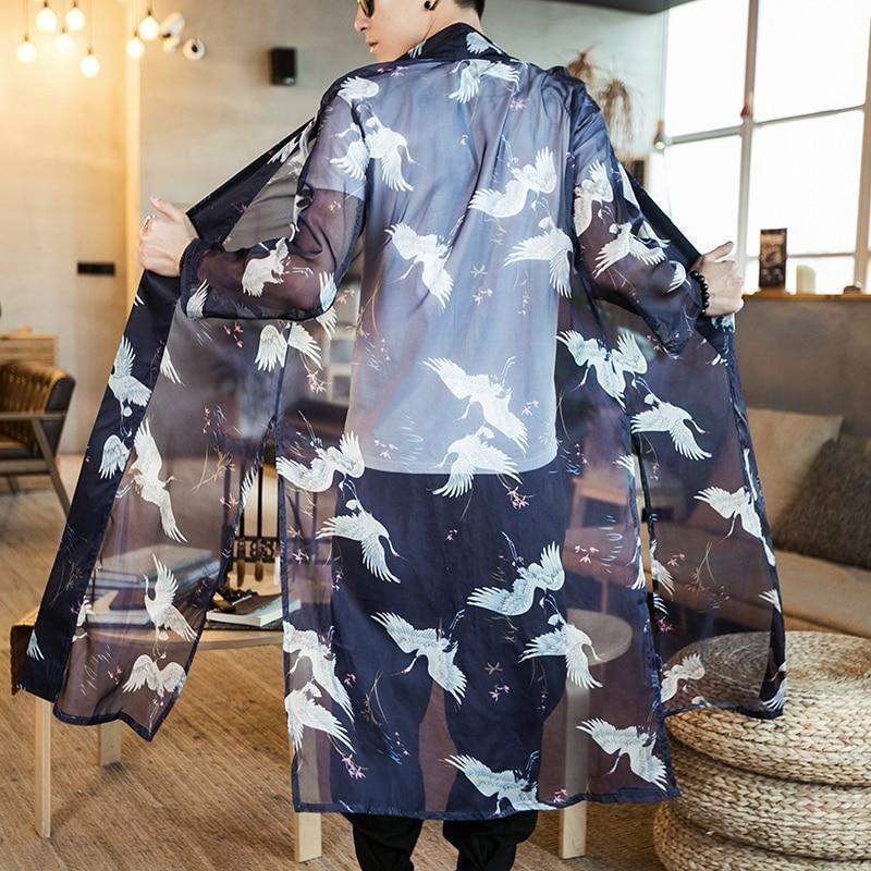 Long Transparent Kimono For Men