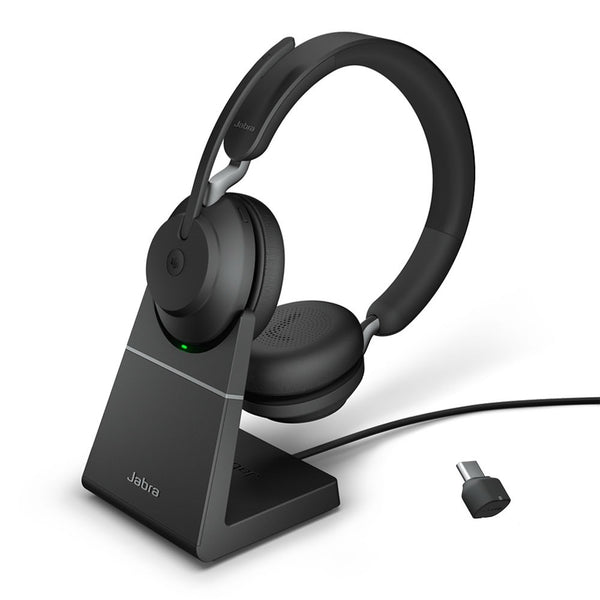 Jabra Evolve2 85 Wireless Headset Link380C MS Stereo Black Microsoft T