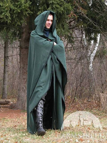 Medieval Viking Coif hood, open two-tone hood, short cape, hooded cape Larp  Sca