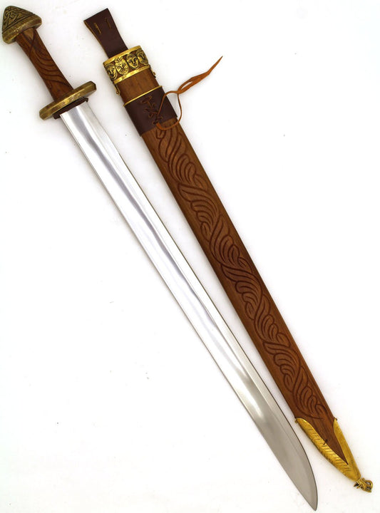 Full Tang Carbon Steel Viking Ulfberht Sword & BR Ragnar Axe (Viking Sword)