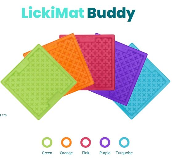 LICKIMAT Buddy Slow Feeder Dog Lick Mat, Turquoise, X-Large