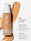 A bottle of ILIA Beauty foundation and information about ingredients 