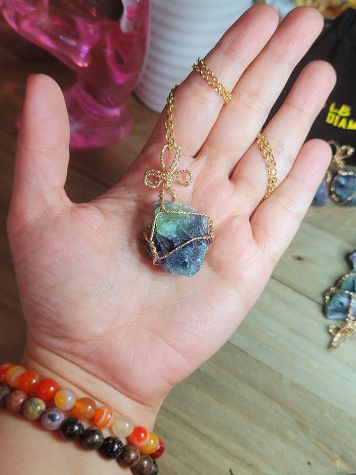 rainbow fluorite necklace