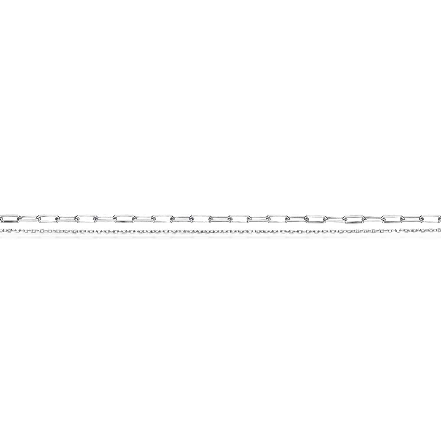 Scrouples - Dobbelt række links/rund anker ankelkæde, 25cm Sølv sterlingsølv