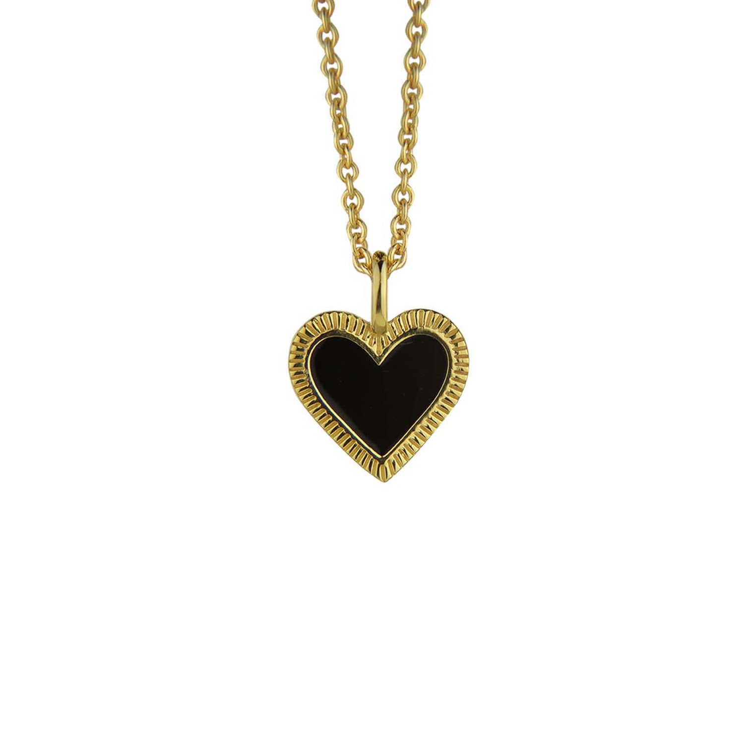 Billede af Jeberg Jewellery - L´Amour Black Enamel halskæde Forgyldt sølv sterlingsølv