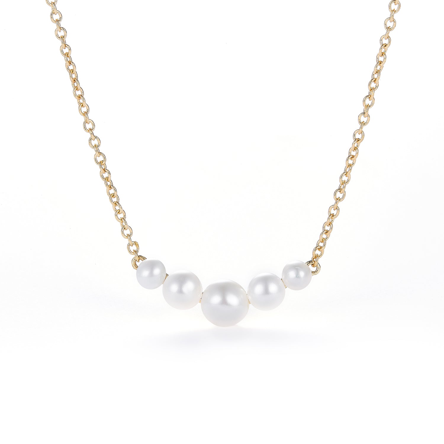 Billede af LuvaLu Jewellery - Pearly V halskæde Forgyldt sølv sterlingsølv