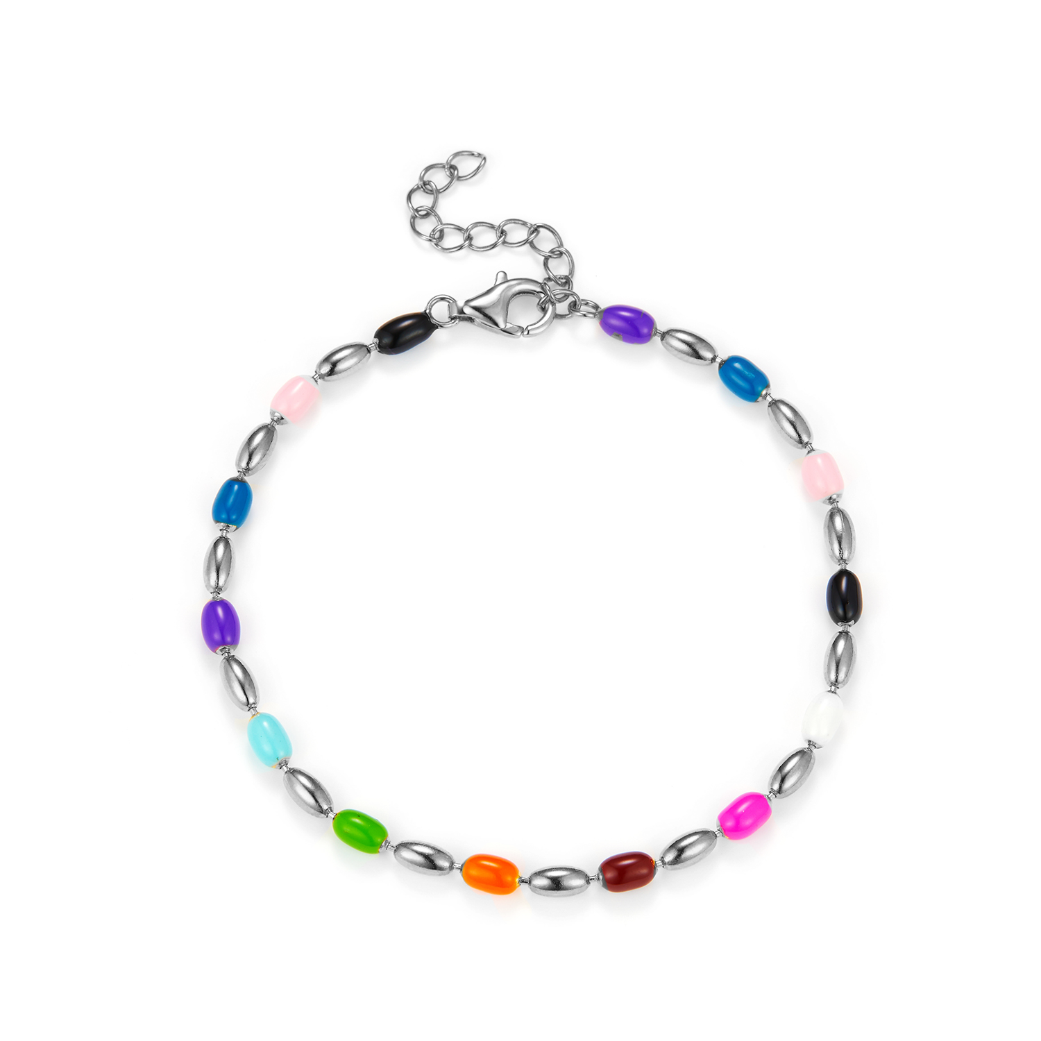 Billede af LuvaLu Jewellery - Colorful armbånd, 16-19 cm Sølv