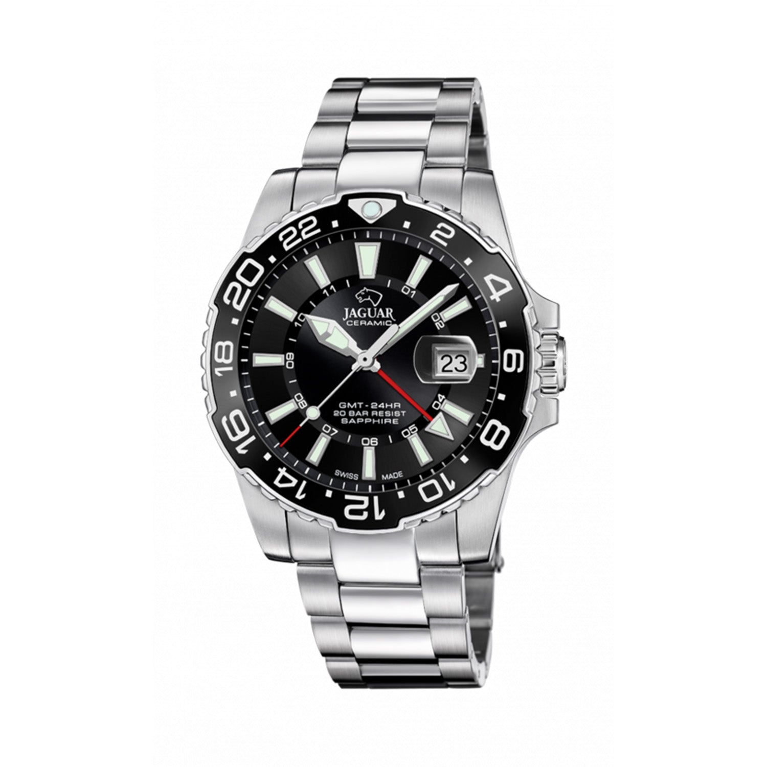 Billede af Jaguar - Executive GMT Diver Herre ur, sort Stål