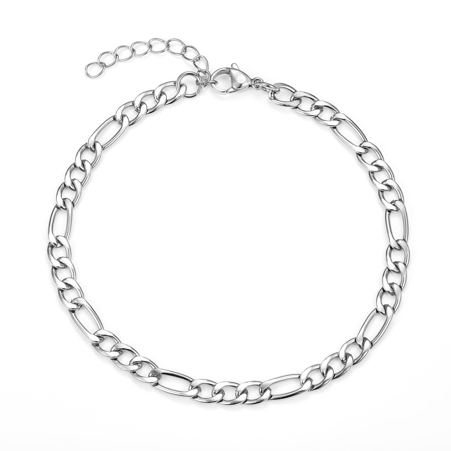 Baía Jewellery - Figaro ankelkæde, 22-26 cm Rustfrit stål