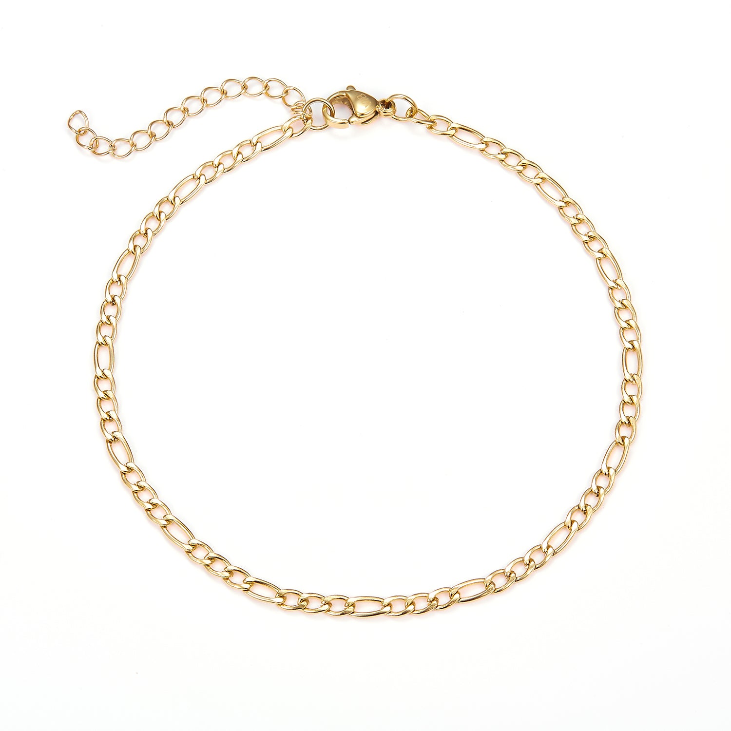 Baía Jewellery - Figaro ankelkæde, 22-26 cm Rustfrit stål PVD guldbelægning
