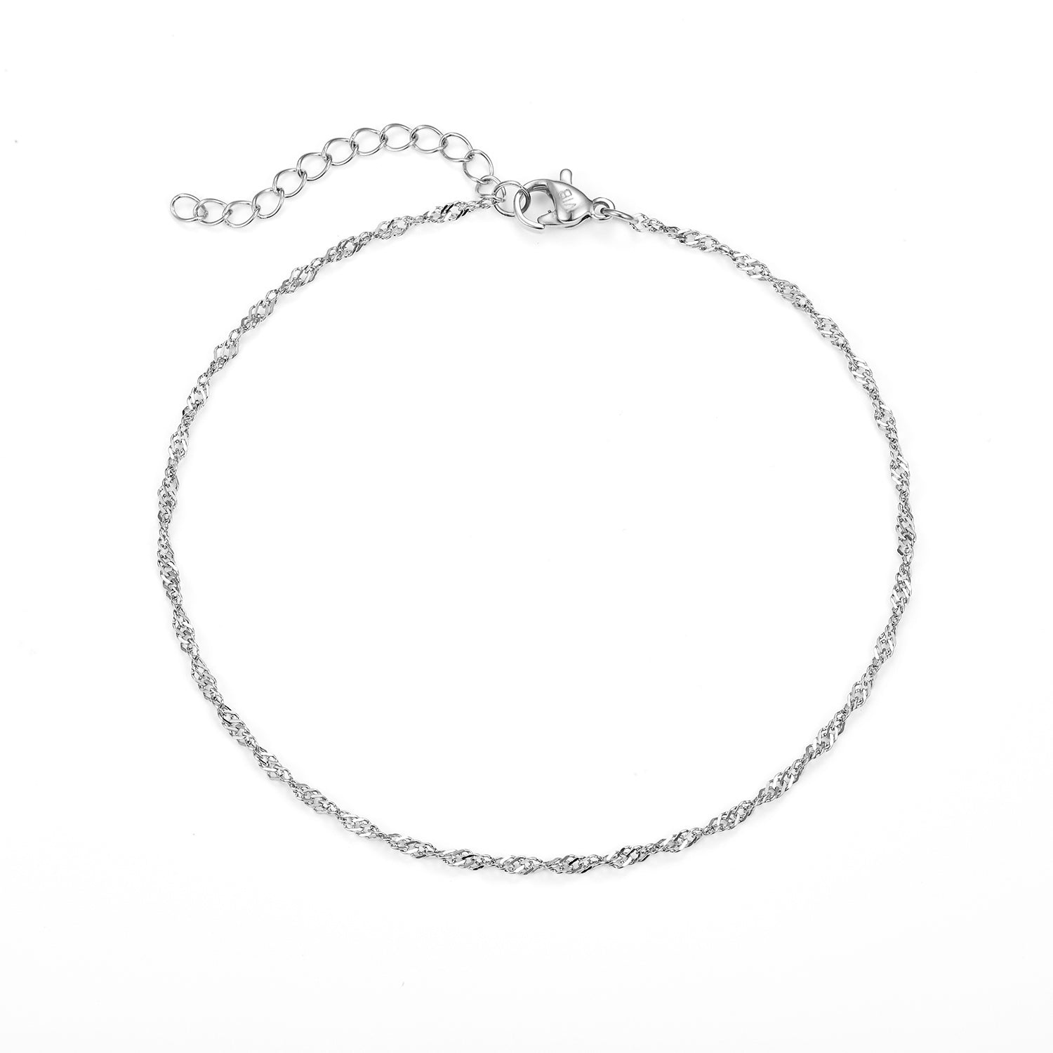 Baía Jewellery - Singapore ankelkæde, 22-26 cm Rustfrit stål